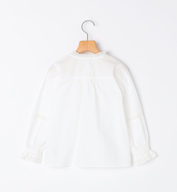 SHIPS KIDS「SHIPS KIDS:100～130cm / ピンタック レース ブラウス」|シャツ・ブラウス|