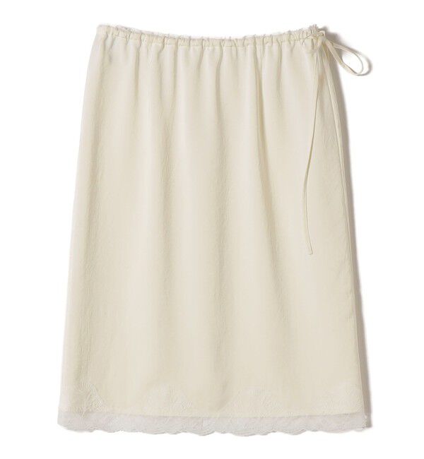 SHIPS for women「〈洗濯機可能〉ダル サテン 裾 レース スカート」|スカート|