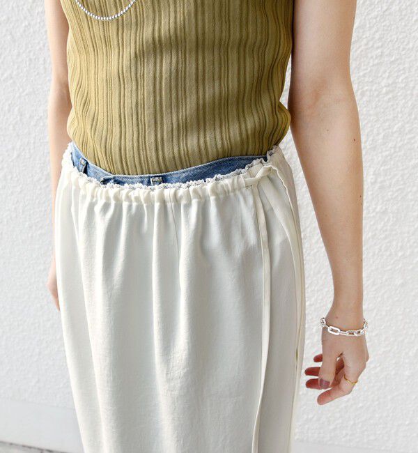 SHIPS for women「〈洗濯機可能〉ダル サテン 裾 レース スカート」|スカート|