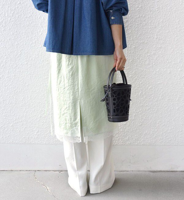 SHIPS for women「〈洗濯機可能〉ダル サテン 裾 レース スカート」|スカート|