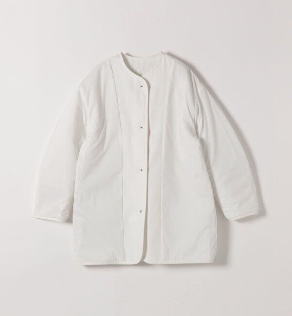 SHIPS any「SHIPS any: キルティング ステッチ ノーカラー ミディ コート」|ノーカラーコート|