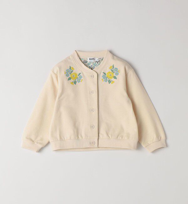 SHIPS Colors 「SHIPS Colors:80～130cm / 〈洗濯機可能〉フラワー 刺繍 カーディガン◇」|カーディガン|