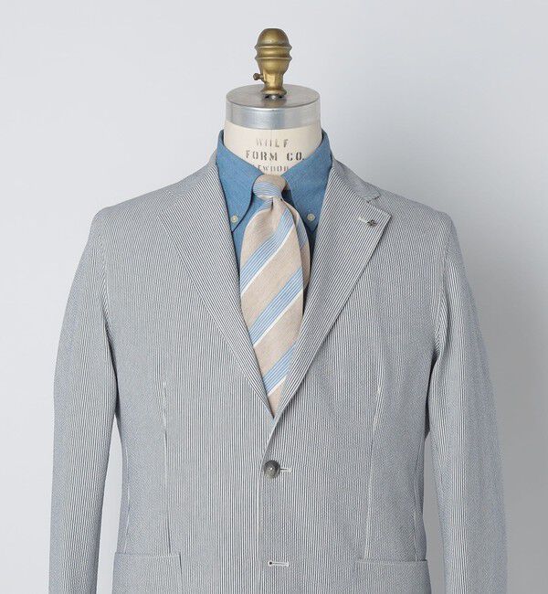 SHIPS「Errico Formicola: メランジ ヘアライン ストライプ ネクタイ」|ネクタイ・蝶ネクタイ|