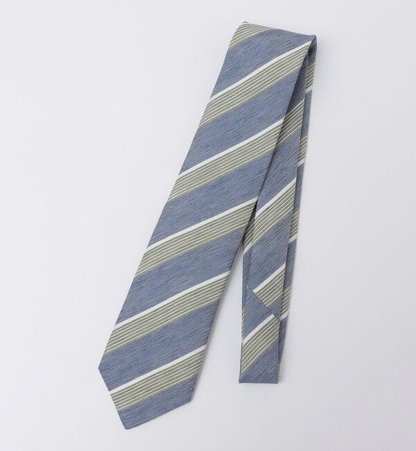 SHIPS「Errico Formicola: メランジ ヘアライン ストライプ ネクタイ」|ネクタイ・蝶ネクタイ|コバルトブルー