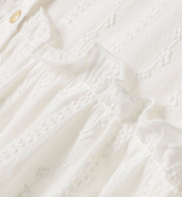 SHIPS KIDS「SHIPS KIDS:140～150cm / ギャザーフリル 刺繍 ブラウス」|シャツ・ブラウス|