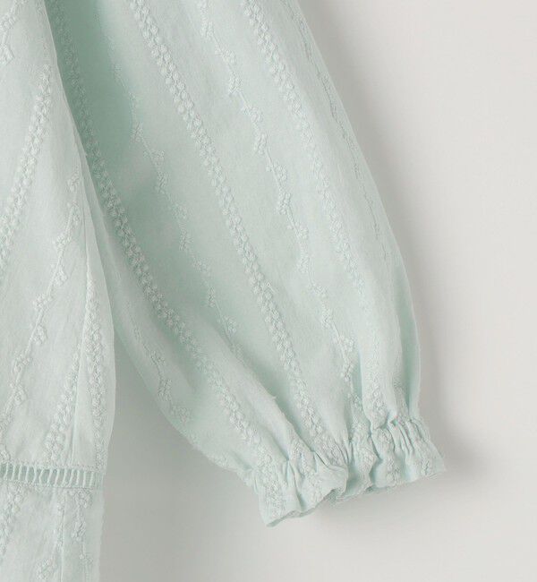 SHIPS KIDS「SHIPS KIDS:140～150cm / ギャザーフリル 刺繍 ブラウス」|シャツ・ブラウス|