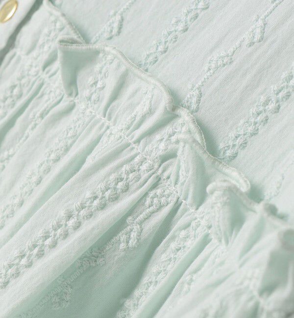 SHIPS KIDS「SHIPS KIDS:140～150cm / ギャザーフリル 刺繍 ブラウス」|シャツ・ブラウス|