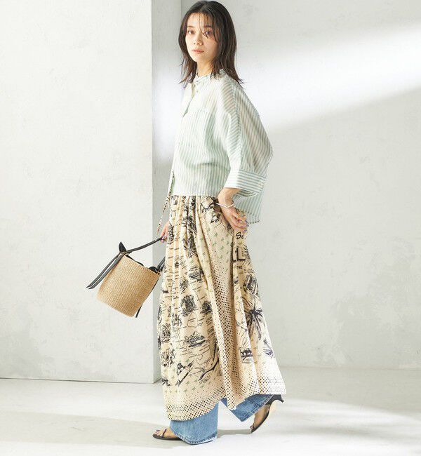 SHIPS for women「《予約》【SHIPS別注】BINDU:〈手洗い可能〉フロリダ マップ スカート」|スカート|