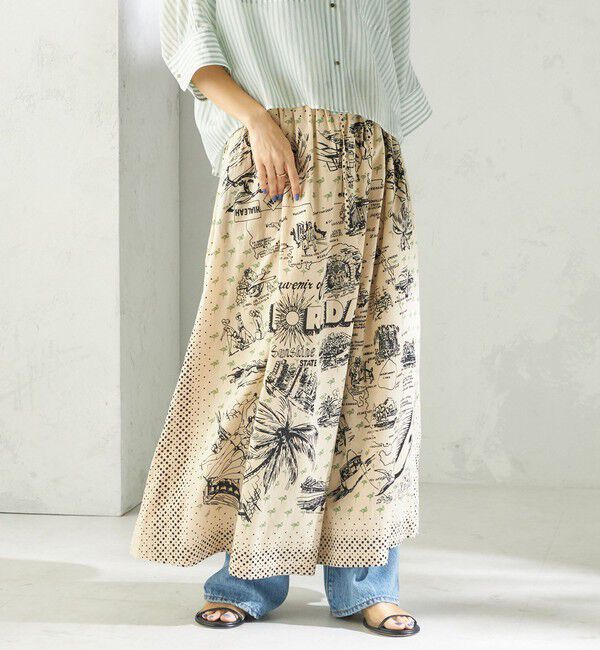 SHIPS for women「《予約》【SHIPS別注】BINDU:〈手洗い可能〉フロリダ マップ スカート」|スカート|