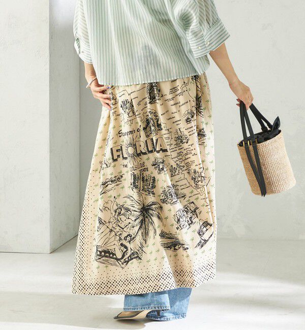 SHIPS for women「《予約》【SHIPS別注】BINDU:〈手洗い可能〉フロリダ マップ スカート」|スカート|