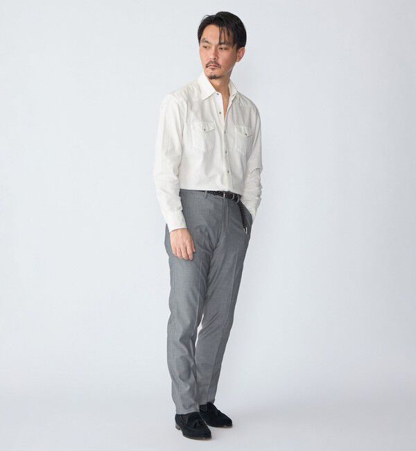 SHIPS「SHIPS: ウォッシュド ホワイト デニム ウエスタン シャツ」|シャツ・ブラウス|