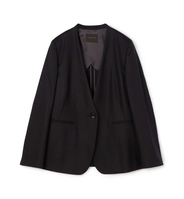 TOMORROWLAND collection「シャイニーピンヘッド Vカラージャケット」|テーラードジャケット|19 ブラック