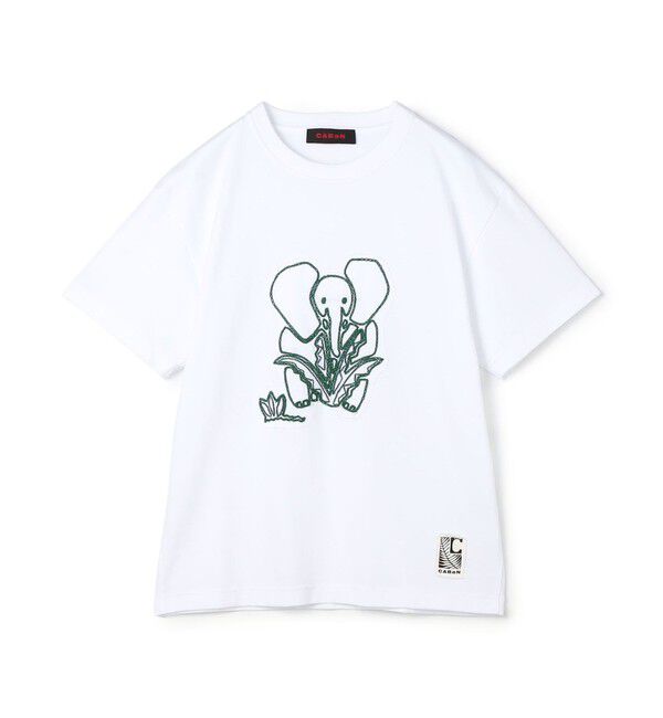 CABaN「ドライスビンコットン ELEPHANTエンブロイダリー Tシャツ」|Tシャツ・カットソー|12 ホワイト系