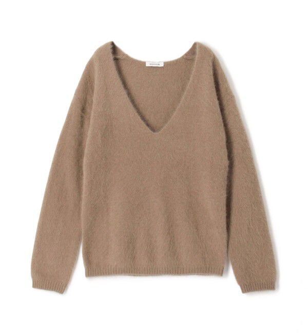 Edition「フォックスシャギー Vネックニット」|ニット・セーター|43 ベージュ