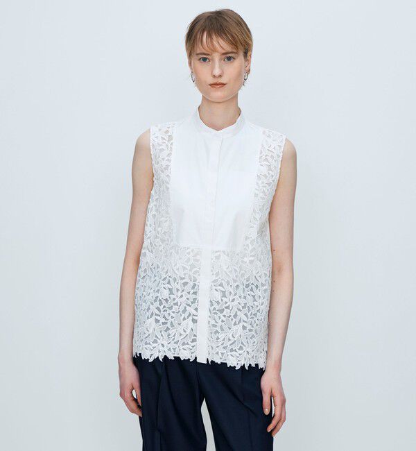 TOMORROWLAND collection「ケミカルフラワーレース ノースリーブブラウス」|シャツ・ブラウス|