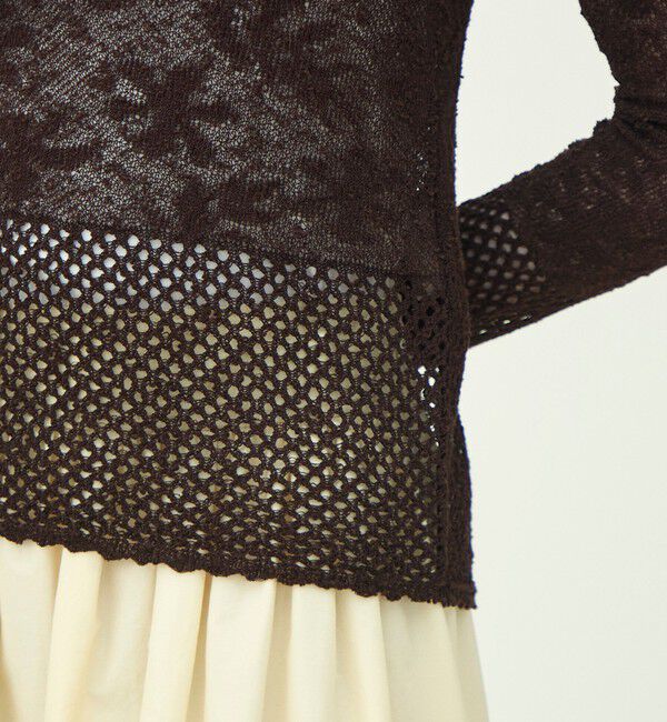 MACPHEE「レーシーニット ボートネックプルオーバー」|ニット・セーター|