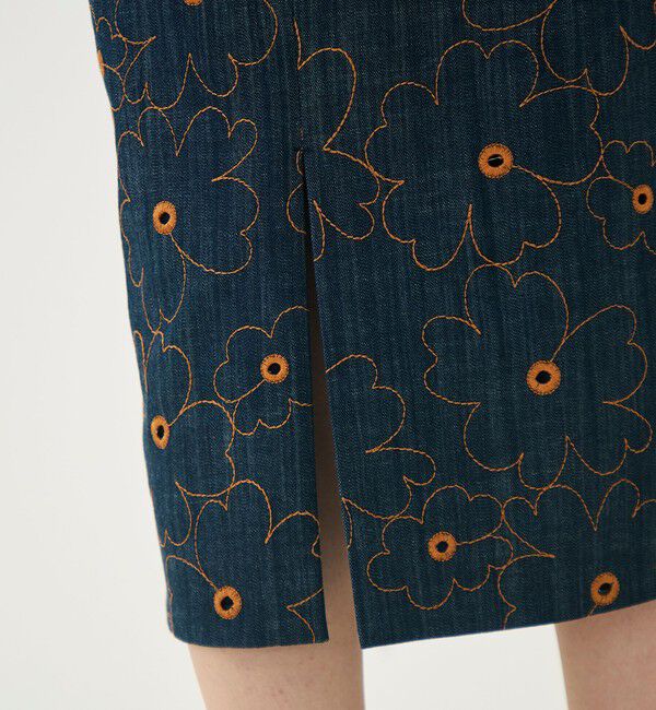 TOMORROWLAND collection「デニムフラワーリング タイトストレートスカート」|タイト|