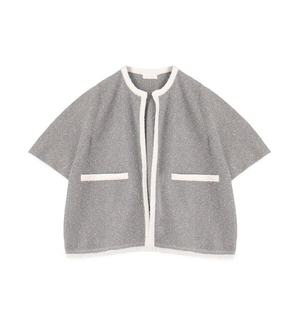 Ballsey「ダブルフェイスノット ハーフスリーブカーディガン」|カーディガン|16 グレー系