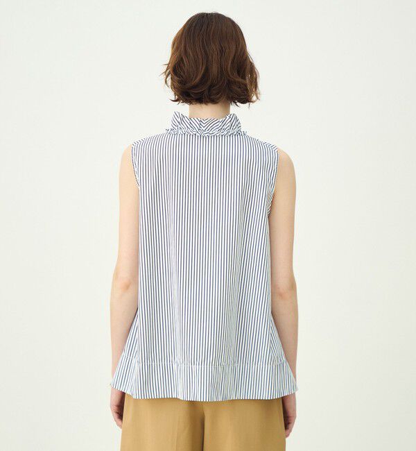 MACPHEE「【WEB先行予約】コットンタイプライター フリルノースリーブブラウス」|シャツ・ブラウス|