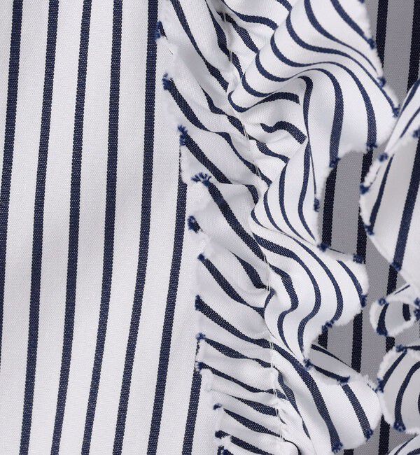 MACPHEE「【WEB先行予約】コットンタイプライター フリルノースリーブブラウス」|シャツ・ブラウス|