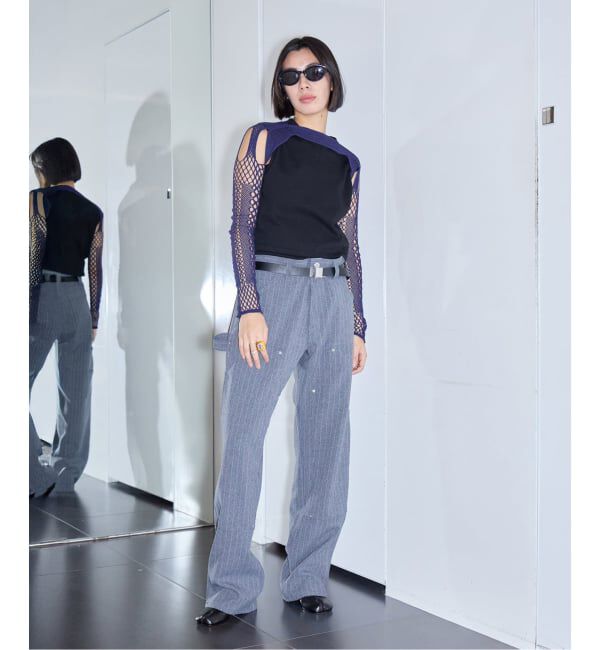  「《予約》EUCHRONIA STRETCH LACE SHORT TOP 261803：カットソー」|Tシャツ・カットソー|