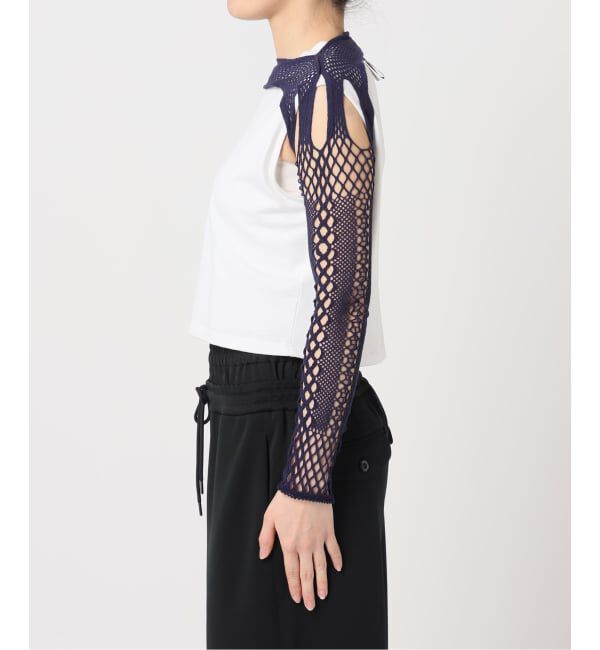  「《予約》EUCHRONIA STRETCH LACE SHORT TOP 261803：カットソー」|Tシャツ・カットソー|