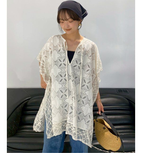 SLOBE IENA「《追加》provoke/プロヴォーク ポンチョブラウス PV-030061」|シャツ・ブラウス|ホワイト