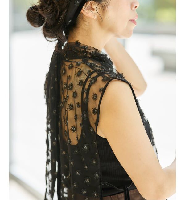 IENA LA BOUCLE「IENA LA BOUCLE フラワーモチーフチュールベスト」|シャツ・ブラウス|