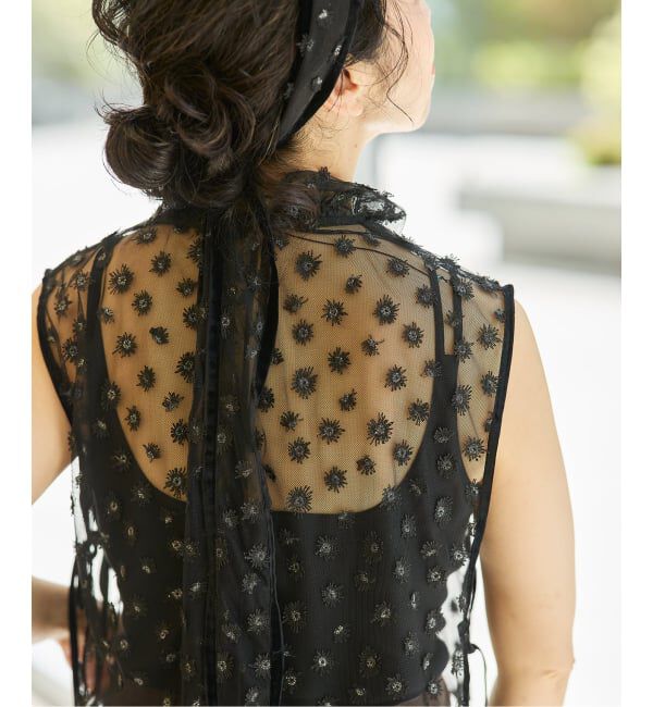 IENA LA BOUCLE「IENA LA BOUCLE フラワーモチーフチュールベスト」|シャツ・ブラウス|