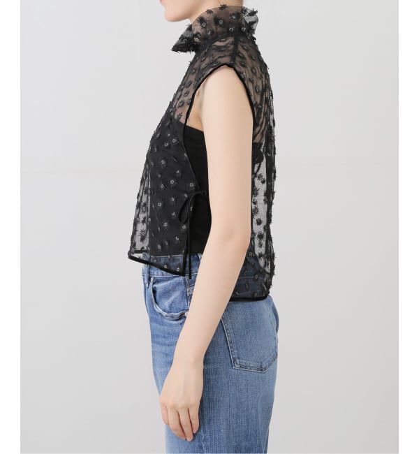 IENA LA BOUCLE「IENA LA BOUCLE フラワーモチーフチュールベスト」|シャツ・ブラウス|