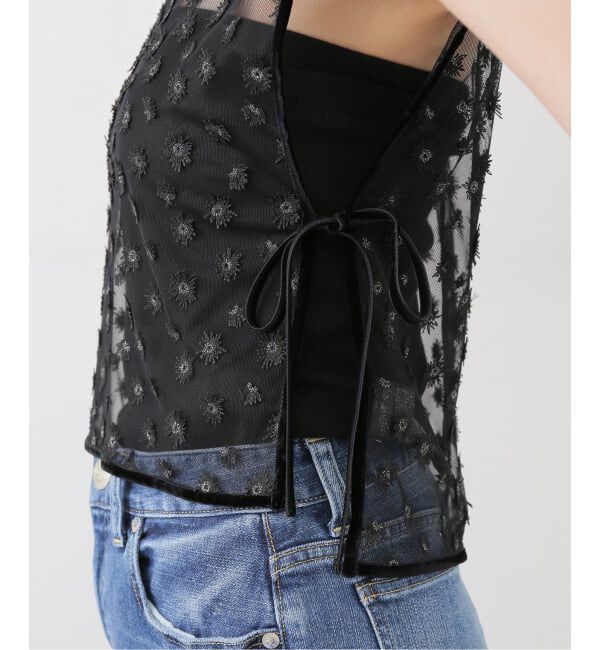 IENA LA BOUCLE「IENA LA BOUCLE フラワーモチーフチュールベスト」|シャツ・ブラウス|