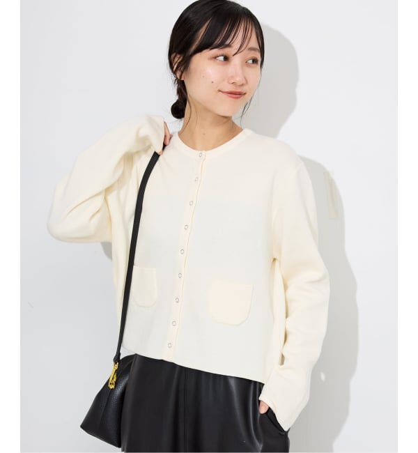 SLOBE IENA「《セットアップ対応可》コットンダブルフェイスカーディガン」|カーディガン|