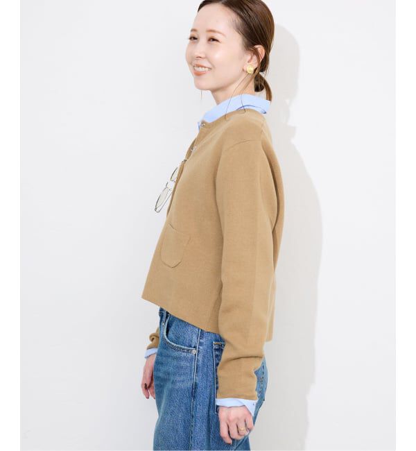 SLOBE IENA「《セットアップ対応可》コットンダブルフェイスカーディガン」|カーディガン|