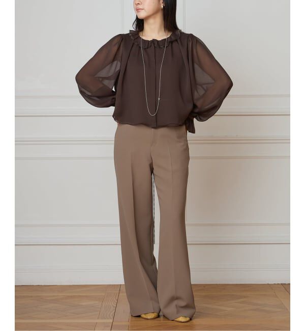 IENA LA BOUCLE「IENA LA BOUCLE ジョーゼットフリル襟ブラウス」|シャツ・ブラウス|