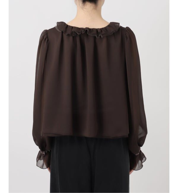 IENA LA BOUCLE「IENA LA BOUCLE ジョーゼットフリル襟ブラウス」|シャツ・ブラウス|