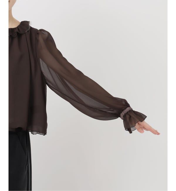 IENA LA BOUCLE「IENA LA BOUCLE ジョーゼットフリル襟ブラウス」|シャツ・ブラウス|