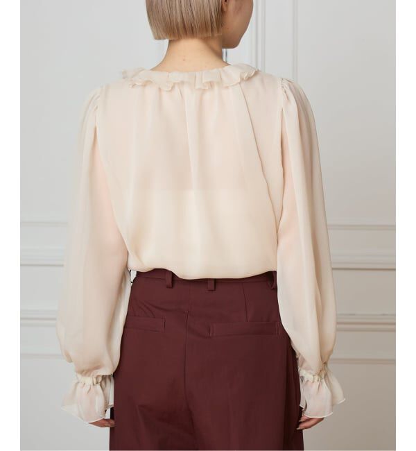IENA LA BOUCLE「IENA LA BOUCLE ジョーゼットフリル襟ブラウス」|シャツ・ブラウス|