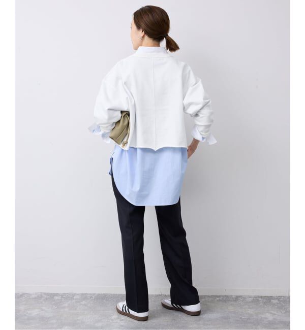 SLOBE IENA「ミニ裏毛カットオフショートプルオーバー」|Tシャツ・カットソー|