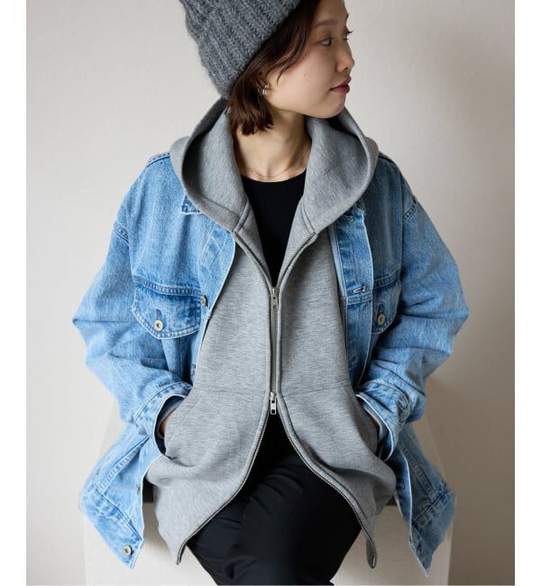 SLOBE IENA「《追加3》ボリュームジップアップフーディー」|パーカー|