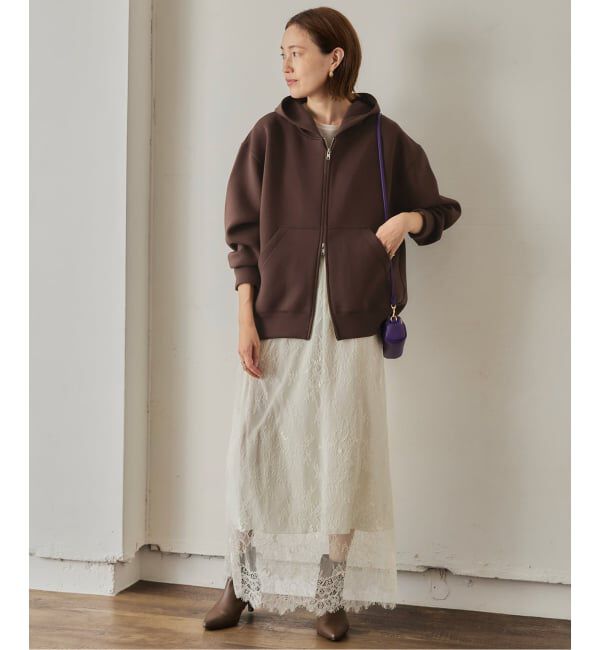 SLOBE IENA「《追加3》ボリュームジップアップフーディー」|パーカー|