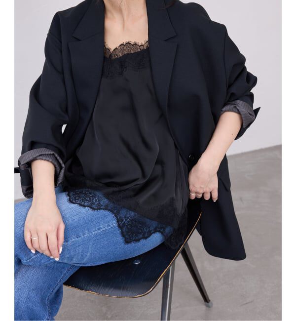 SLOBE IENA「《追加2》サテンレースキャミソール」|キャミソール|