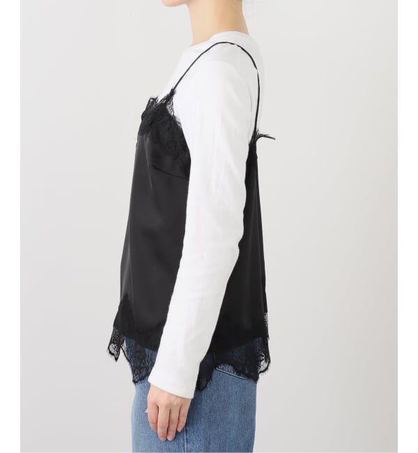 SLOBE IENA「《追加2》サテンレースキャミソール」|キャミソール|