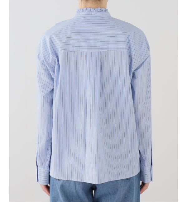 SLOBE IENA「フロントフリルストライプブラウス」|シャツ・ブラウス|