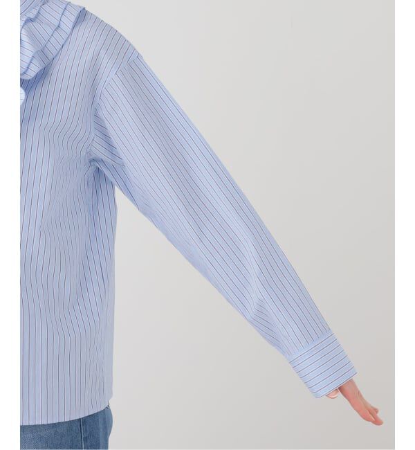 SLOBE IENA「フロントフリルストライプブラウス」|シャツ・ブラウス|