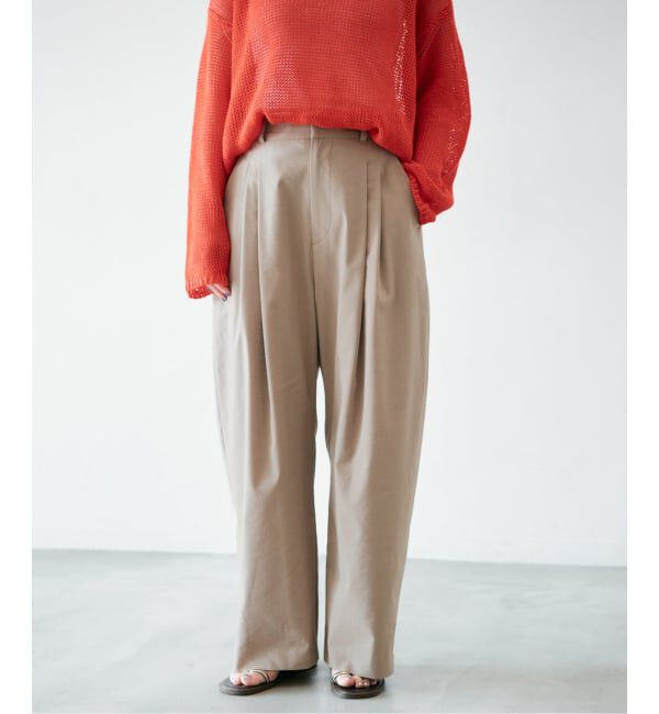 IENA「ウォッシャブル リネンミックスコクーンスラックス」|スラックス|