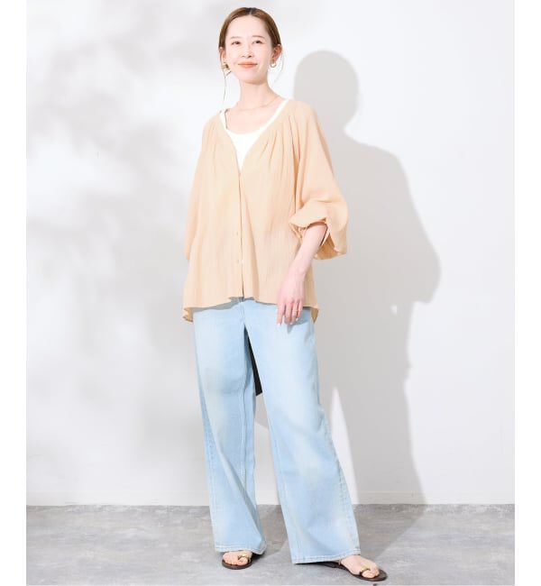 SLOBE IENA「《シリーズあり/予約》コットン楊柳 ボリュームブラウス」|シャツ・ブラウス|