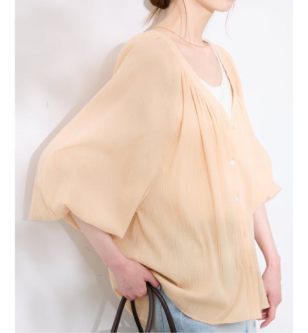 SLOBE IENA「《シリーズあり/予約》コットン楊柳 ボリュームブラウス」|シャツ・ブラウス|