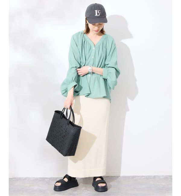 SLOBE IENA「《シリーズあり/予約》コットン楊柳 ボリュームブラウス」|シャツ・ブラウス|