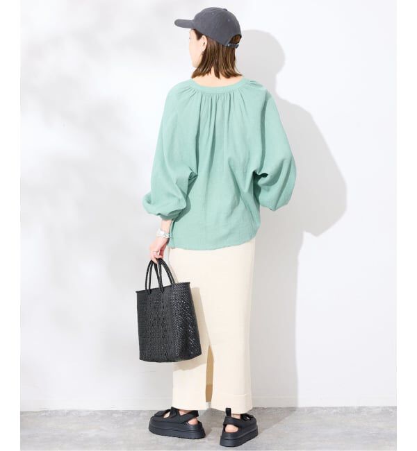 SLOBE IENA「《シリーズあり/予約》コットン楊柳 ボリュームブラウス」|シャツ・ブラウス|