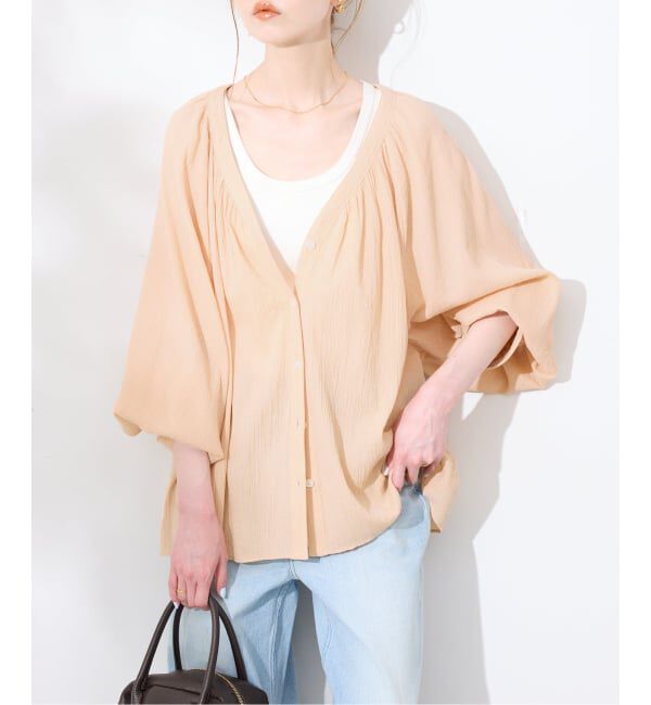 SLOBE IENA「《シリーズあり/予約》コットン楊柳 ボリュームブラウス」|シャツ・ブラウス|